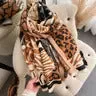 Graffiti Artisan Reversible Scarf Wrap – Gray and Cream