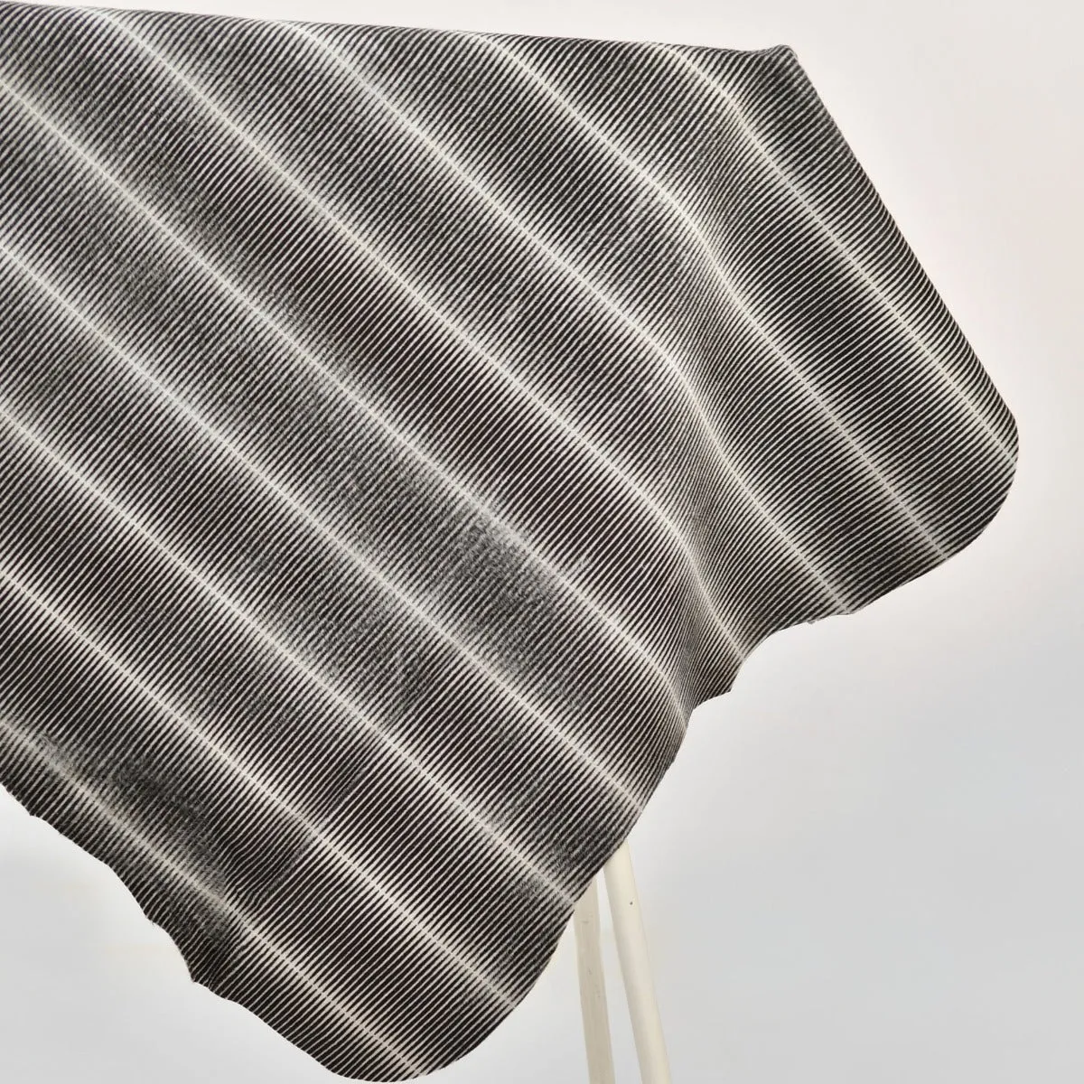 Gray Striped Patterned Ponyskin