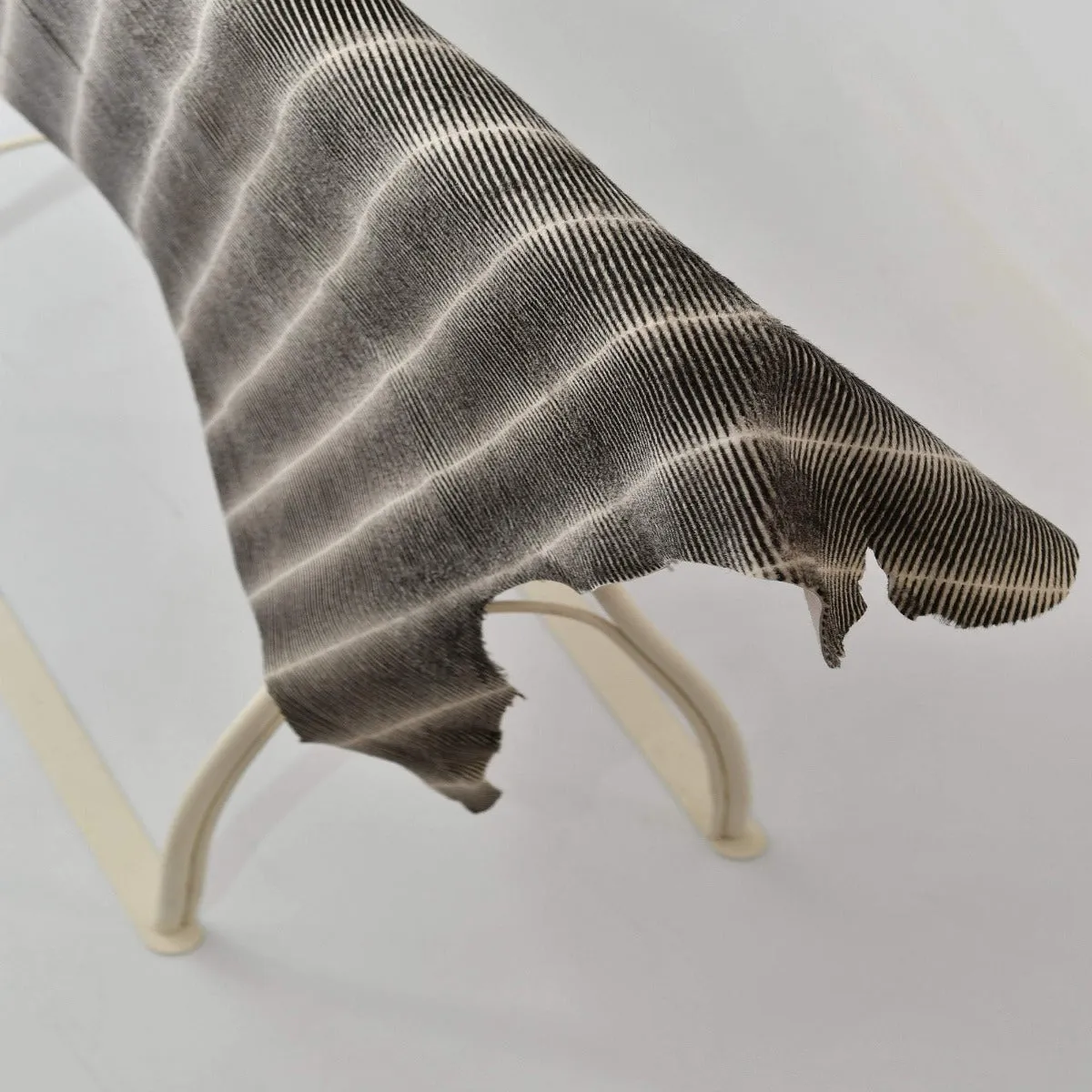 Gray Striped Patterned Ponyskin
