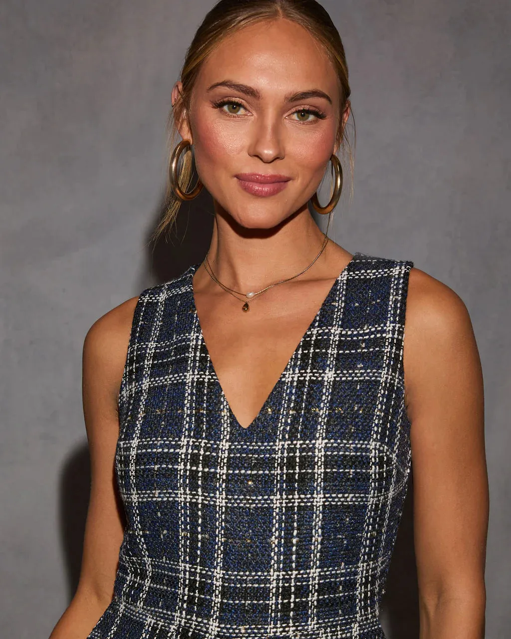 Greta Sleeveless Tweed Romper
