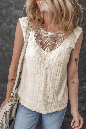 Guipure Lace Crochet Tank Top