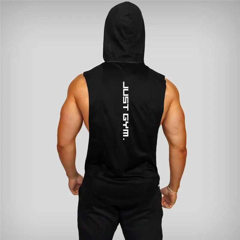 Gym Hooded Tank Top Men Brand Clothing Cotton Bodybuilding Hoodie Vest Workout Singlets Fitness Sleeveless Shirt