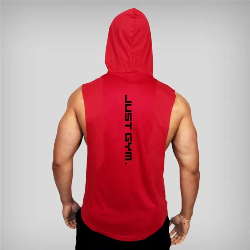 Gym Hooded Tank Top Men Brand Clothing Cotton Bodybuilding Hoodie Vest Workout Singlets Fitness Sleeveless Shirt
