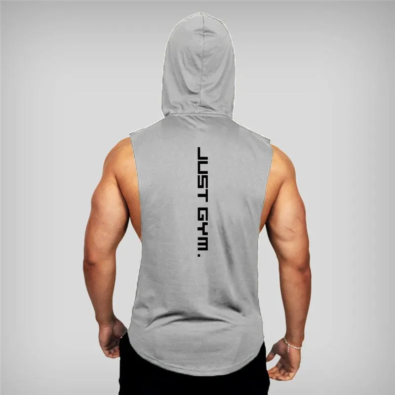 Gym Hooded Tank Top Men Brand Clothing Cotton Bodybuilding Hoodie Vest Workout Singlets Fitness Sleeveless Shirt