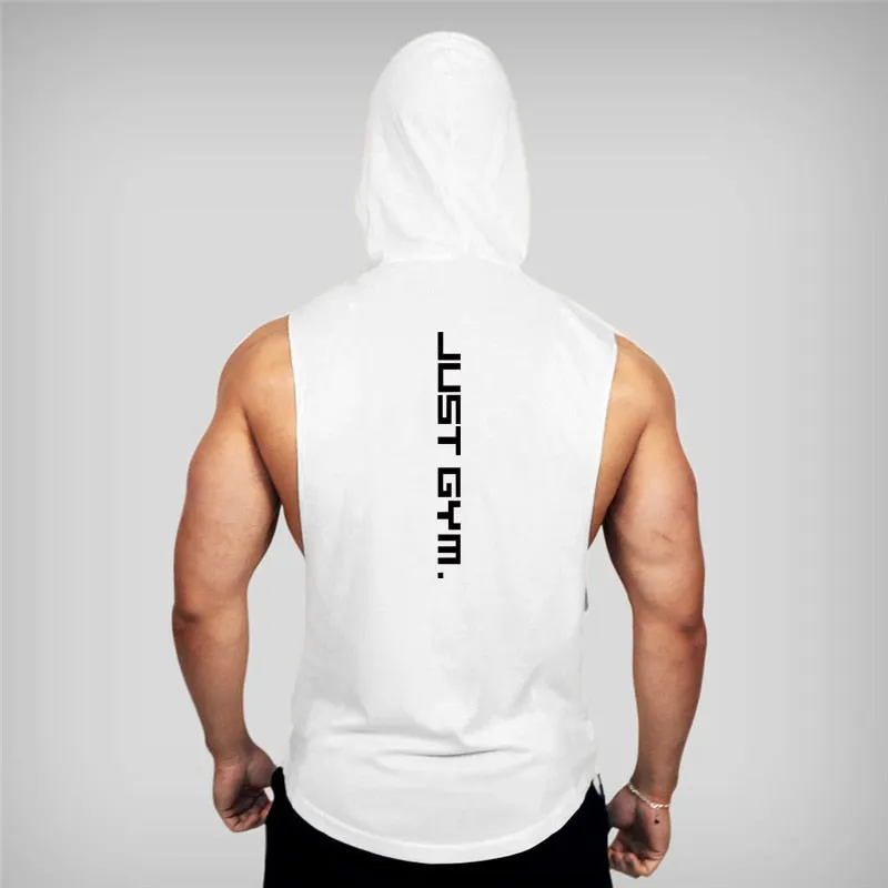 Gym Hooded Tank Top Men Brand Clothing Cotton Bodybuilding Hoodie Vest Workout Singlets Fitness Sleeveless Shirt