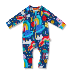 HALCYON NIGHTS ROCKET RIDE LONG SLEEVE ROMPER