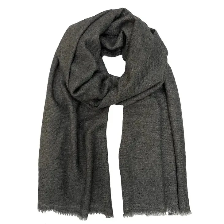handloom cashmere scarf / charcoal