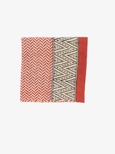 Handmade Block Print Cotton Bandana Red