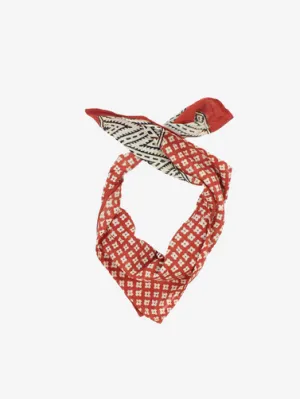 Handmade Block Print Cotton Bandana Red