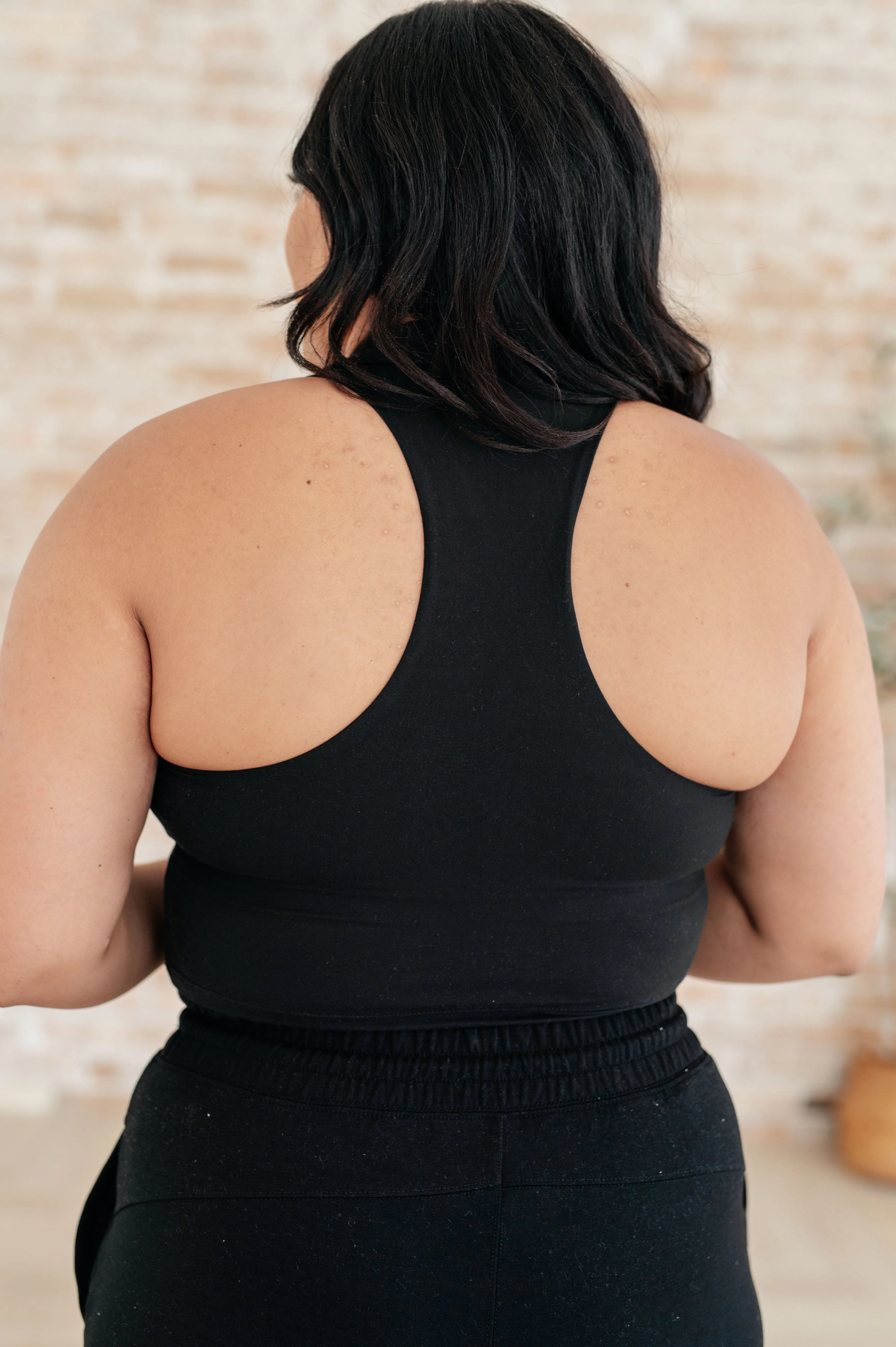Hazel Blues® |  Backcourt Collared V-Neck Tank in Black
