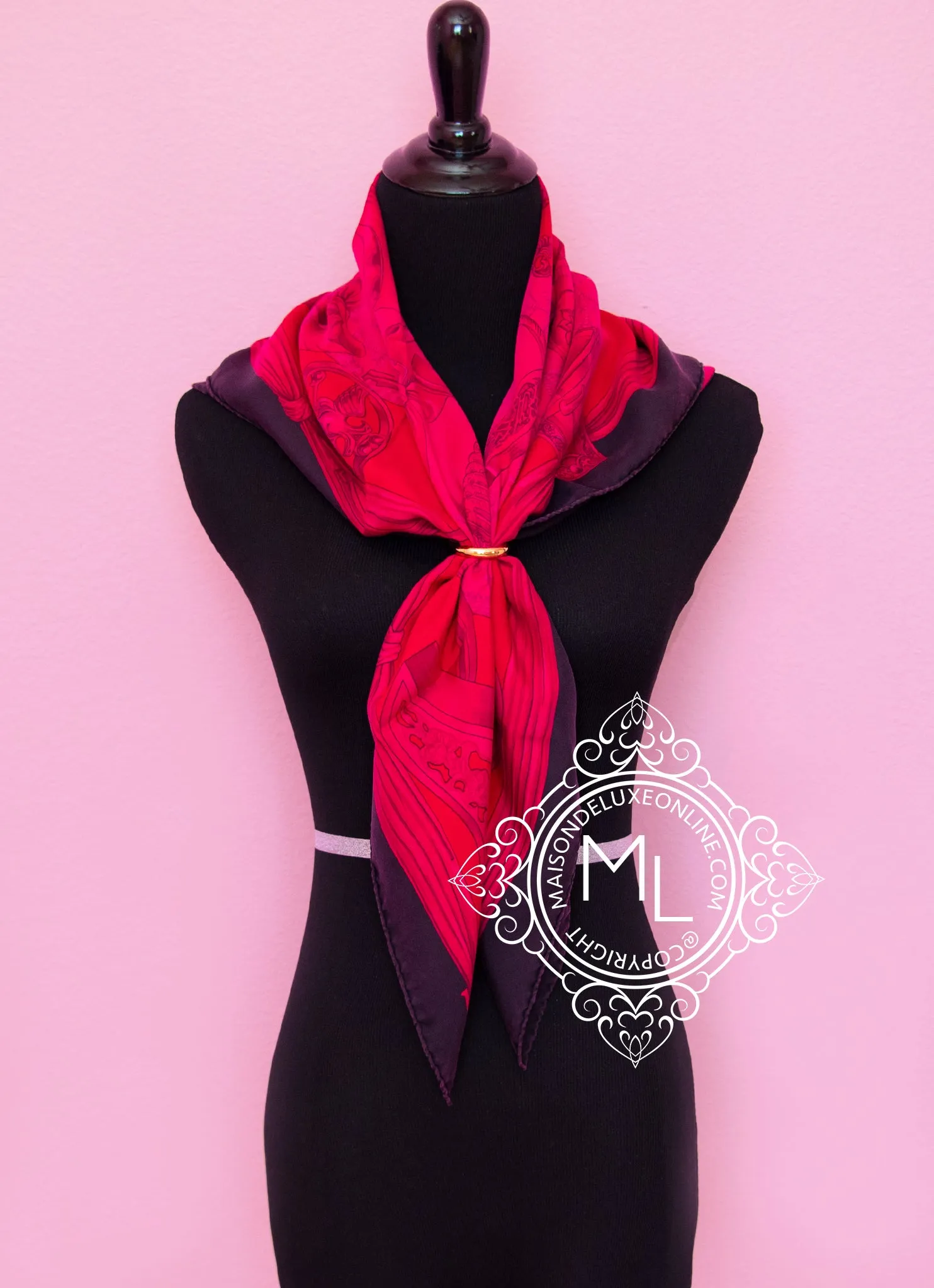 Hermes Fuchsia Dip Dye Surteint Silk 90 cm Etriers Scarf