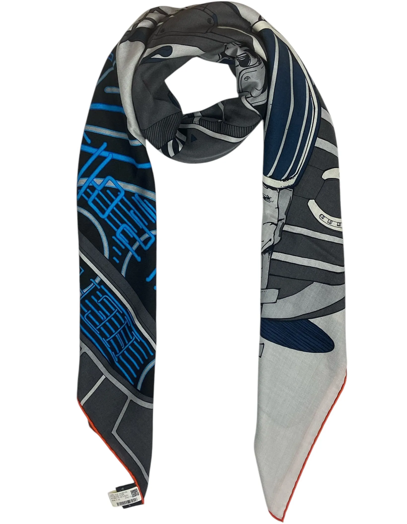 Hermes Mysterious Rider 140 Silk/ Cashmere Shawl