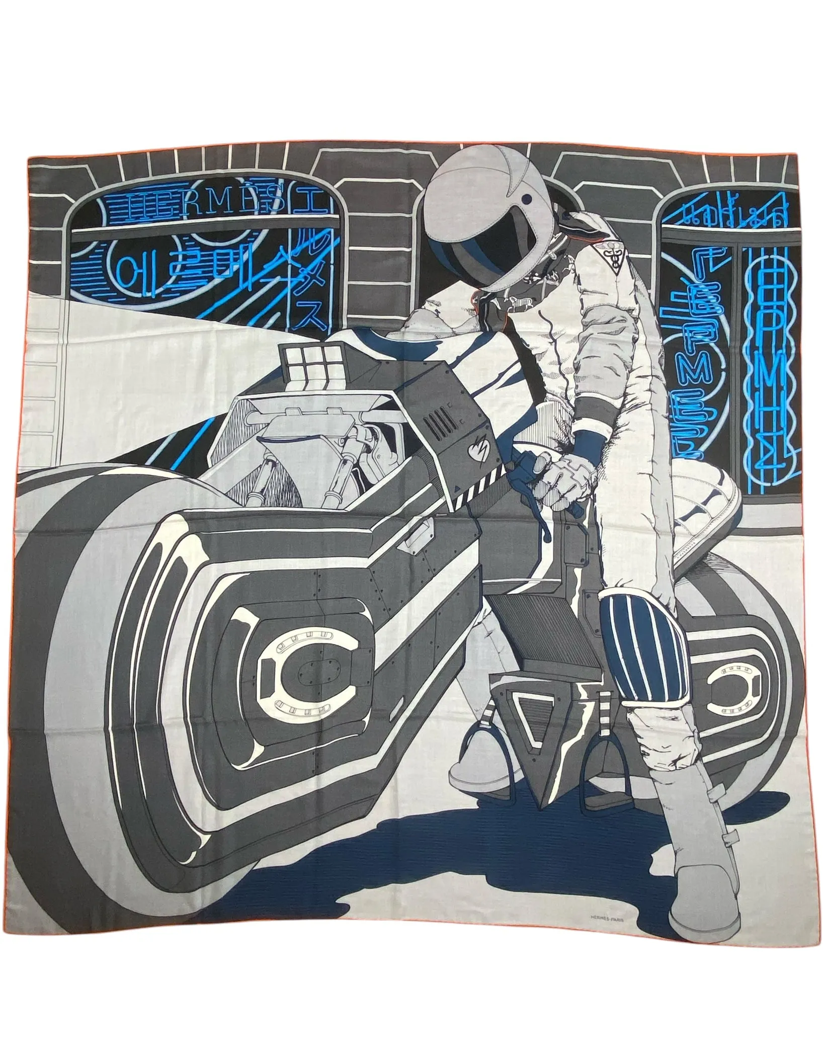 Hermes Mysterious Rider 140 Silk/ Cashmere Shawl