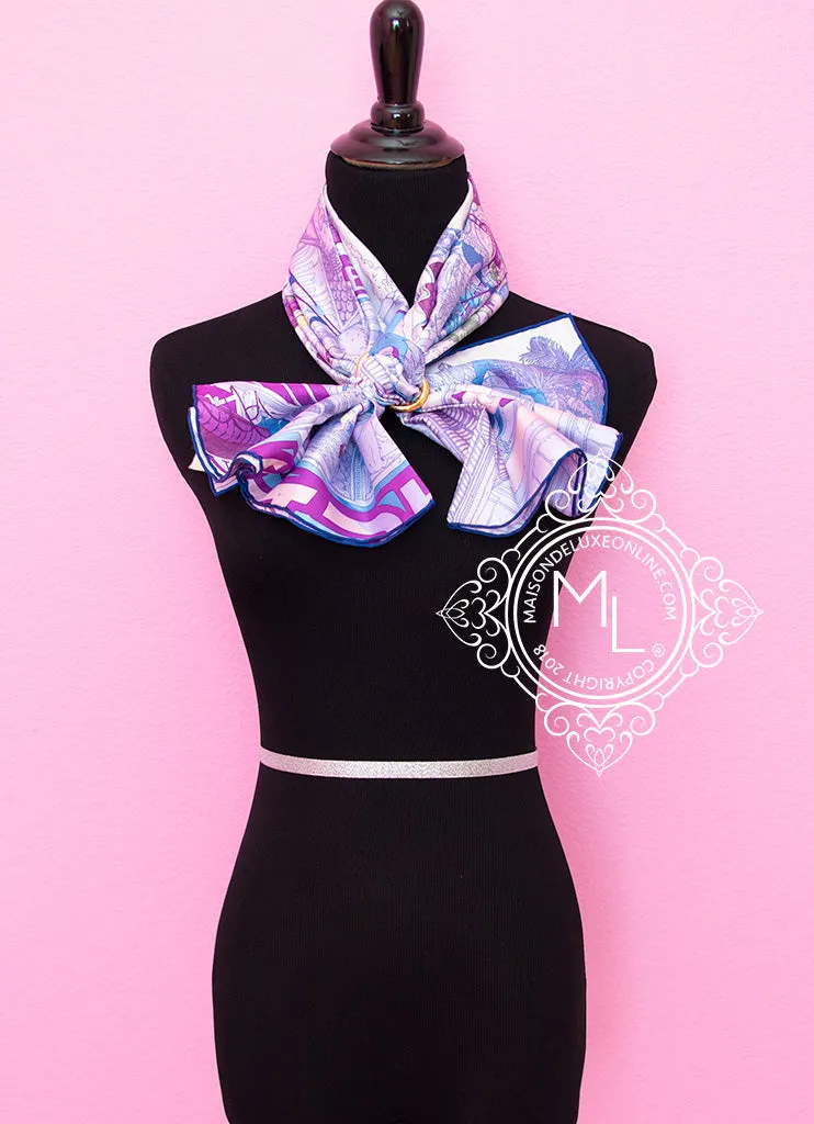 Hermes Purple Twill Silk 90 cm Le Grand Prix du Faubourg Scarf