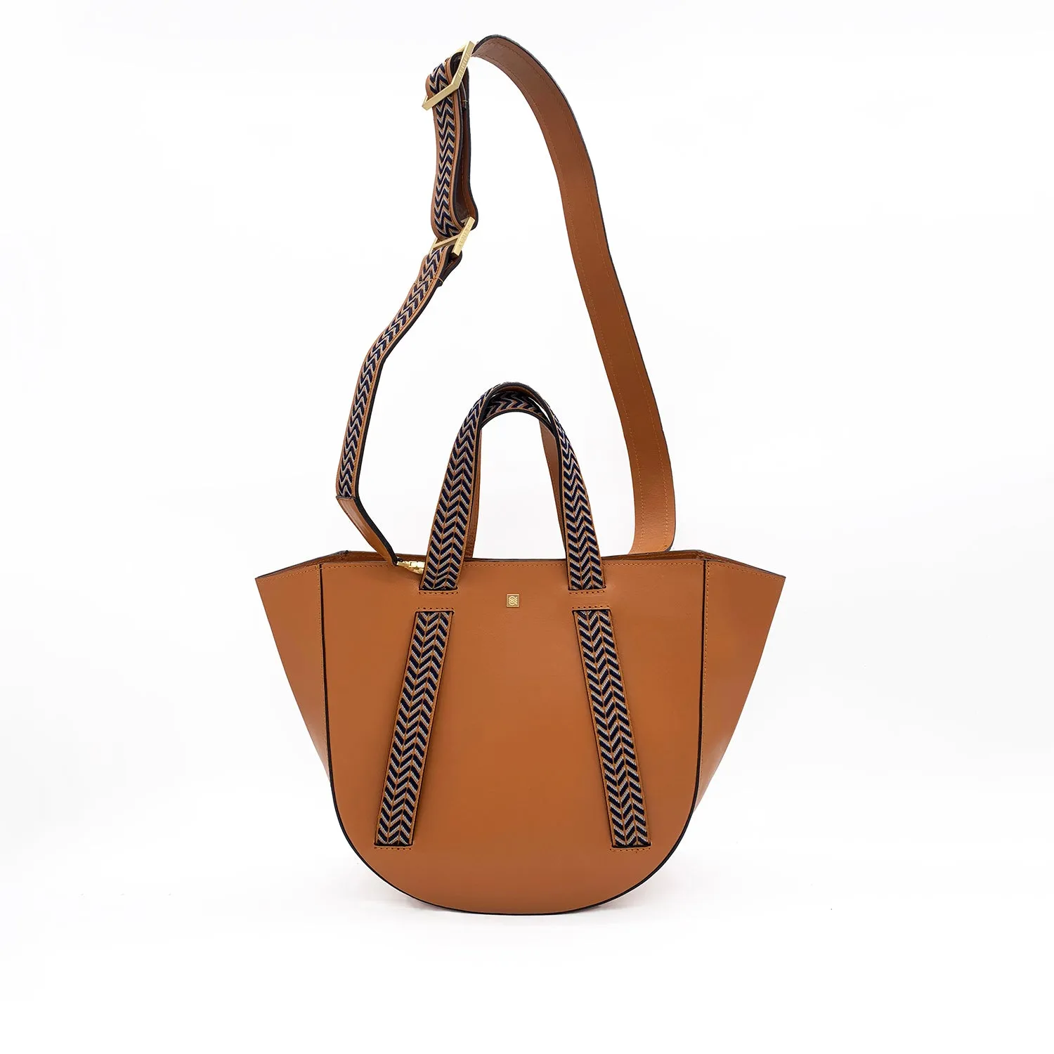Herringbone Camel | Satchel Bag