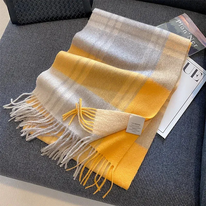 High-Quality 100% Wool Scarf | Women's Classic Soft Cashmere Muffler | EnigmaParis