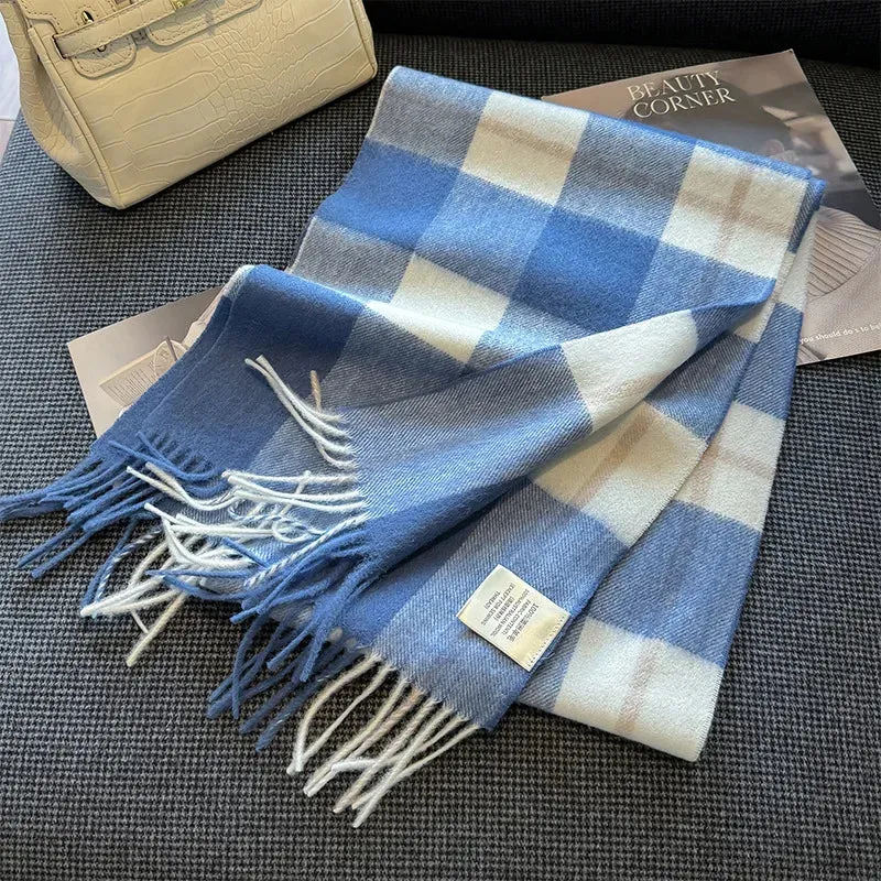 High-Quality 100% Wool Scarf | Women's Classic Soft Cashmere Muffler | EnigmaParis