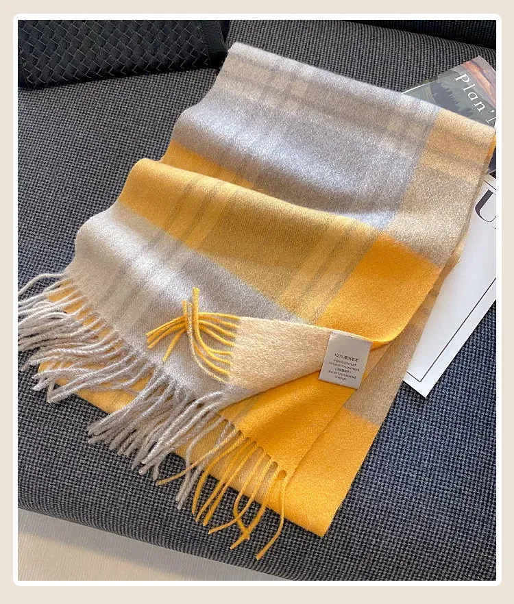 High-Quality 100% Wool Scarf | Women's Classic Soft Cashmere Muffler | EnigmaParis