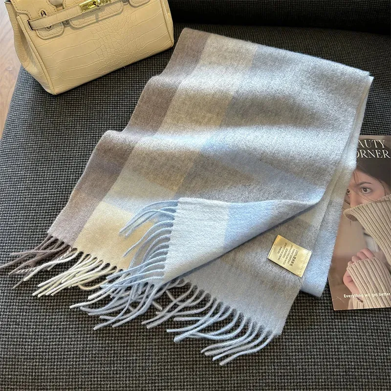 High-Quality 100% Wool Scarf | Women's Classic Soft Cashmere Muffler | EnigmaParis