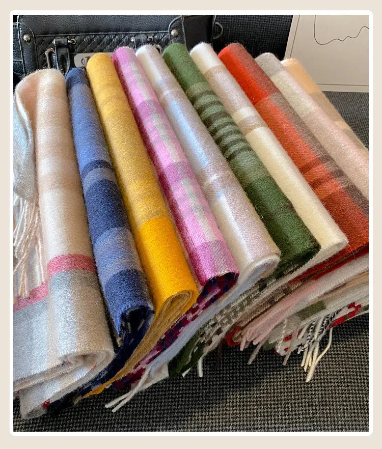 High-Quality 100% Wool Scarf | Women's Classic Soft Cashmere Muffler | EnigmaParis