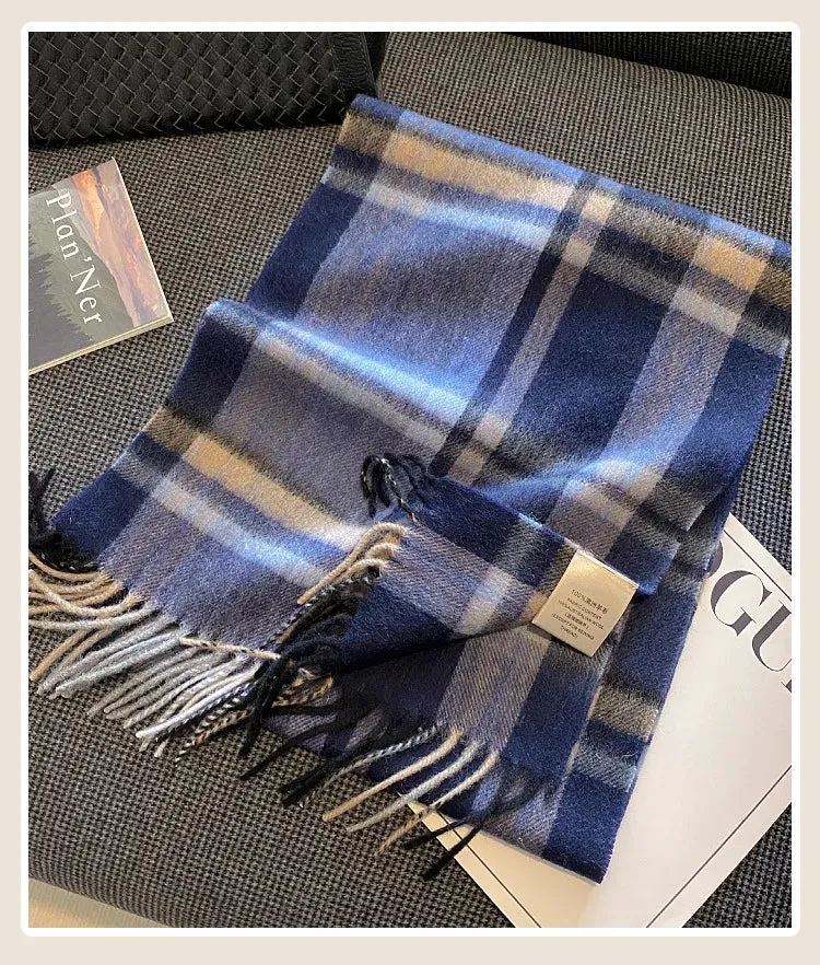 High-Quality 100% Wool Scarf | Women's Classic Soft Cashmere Muffler | EnigmaParis