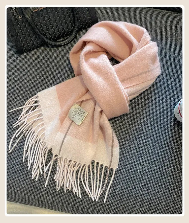 High-Quality 100% Wool Scarf | Women's Classic Soft Cashmere Muffler | EnigmaParis