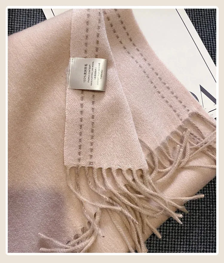 High-Quality 100% Wool Scarf | Women's Classic Soft Cashmere Muffler | EnigmaParis