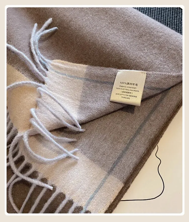 High-Quality 100% Wool Scarf | Women's Classic Soft Cashmere Muffler | EnigmaParis