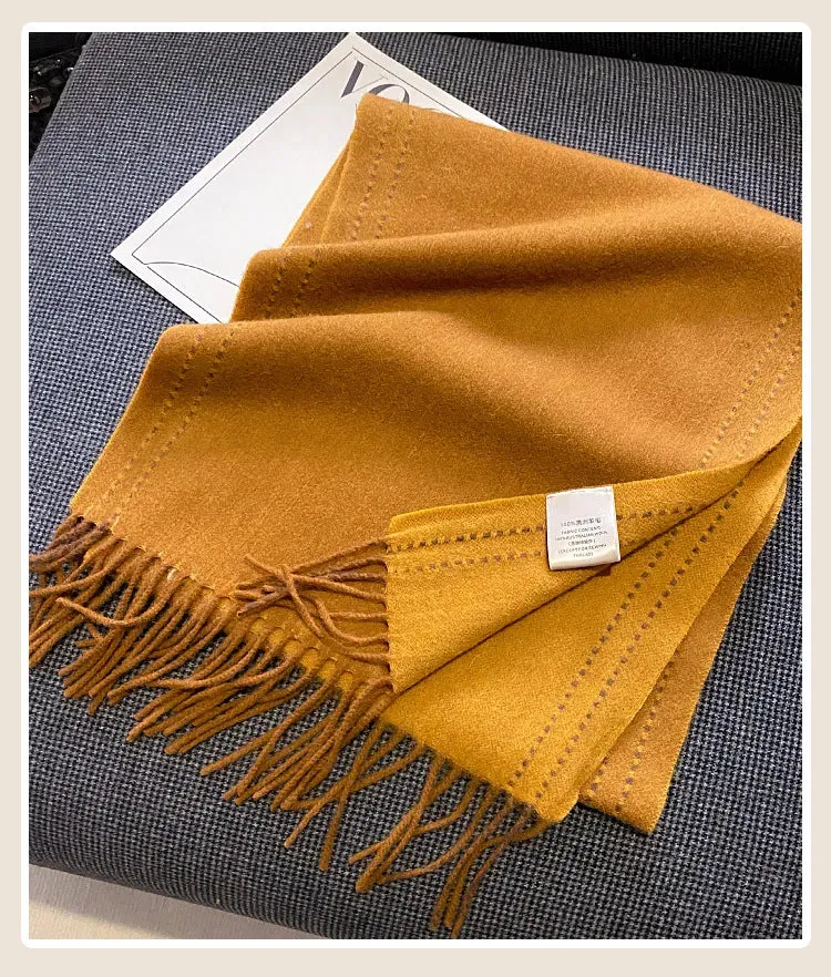 High-Quality 100% Wool Scarf | Women's Classic Soft Cashmere Muffler | EnigmaParis
