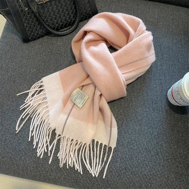 High-Quality 100% Wool Scarf | Women's Classic Soft Cashmere Muffler | EnigmaParis
