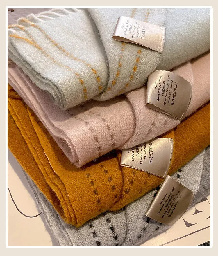 High-Quality 100% Wool Scarf | Women's Classic Soft Cashmere Muffler | EnigmaParis