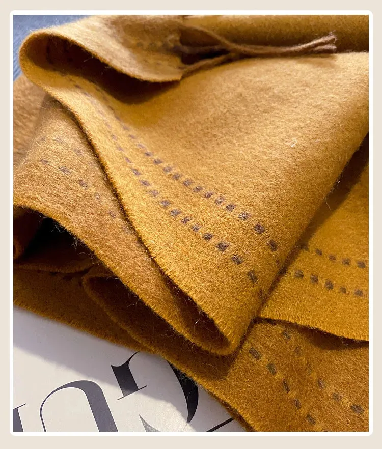 High-Quality 100% Wool Scarf | Women's Classic Soft Cashmere Muffler | EnigmaParis