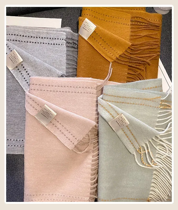 High-Quality 100% Wool Scarf | Women's Classic Soft Cashmere Muffler | EnigmaParis