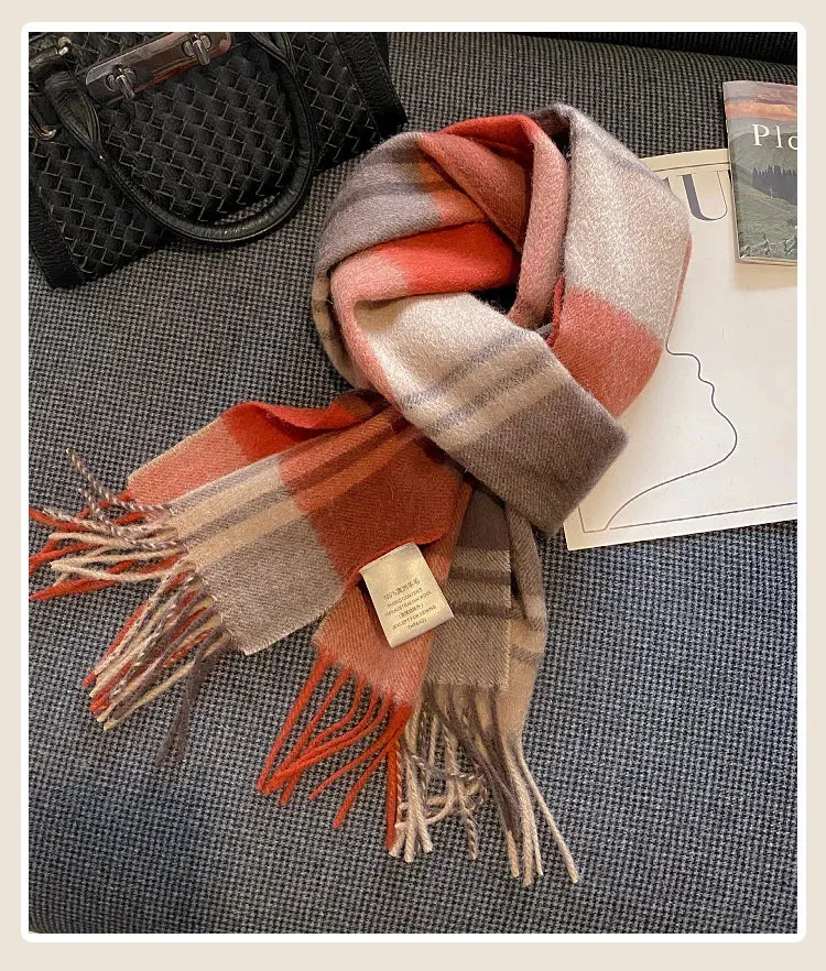 High-Quality 100% Wool Scarf | Women's Classic Soft Cashmere Muffler | EnigmaParis