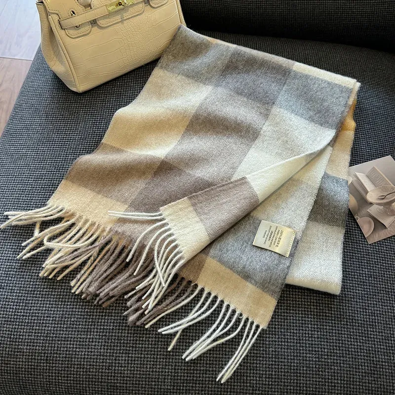 High-Quality 100% Wool Scarf | Women's Classic Soft Cashmere Muffler | EnigmaParis