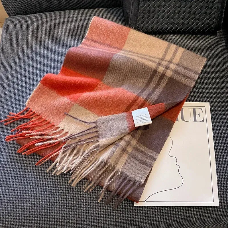 High-Quality 100% Wool Scarf | Women's Classic Soft Cashmere Muffler | EnigmaParis