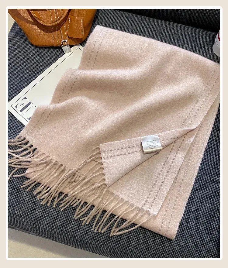 High-Quality 100% Wool Scarf | Women's Classic Soft Cashmere Muffler | EnigmaParis