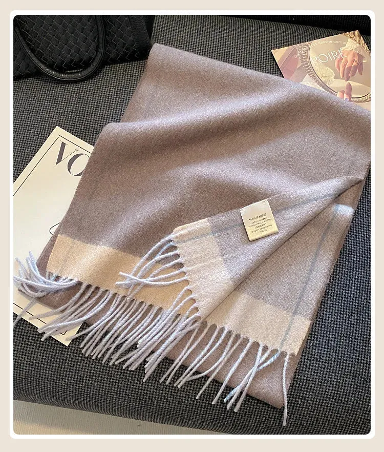 High-Quality 100% Wool Scarf | Women's Classic Soft Cashmere Muffler | EnigmaParis