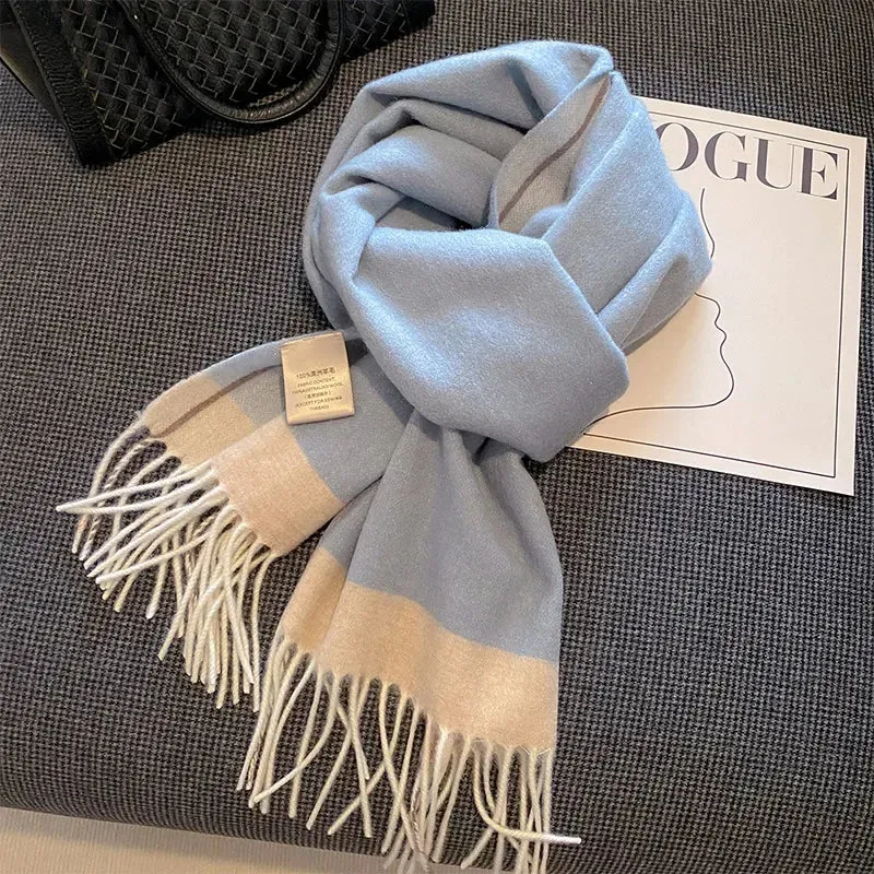 High-Quality 100% Wool Scarf | Women's Classic Soft Cashmere Muffler | EnigmaParis