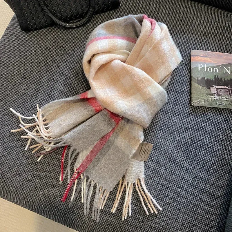 High-Quality 100% Wool Scarf | Women's Classic Soft Cashmere Muffler | EnigmaParis