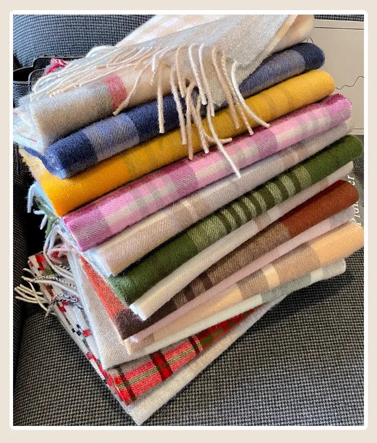 High-Quality 100% Wool Scarf | Women's Classic Soft Cashmere Muffler | EnigmaParis