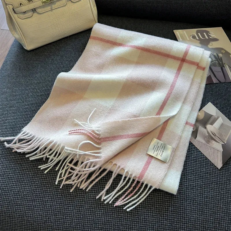 High-Quality 100% Wool Scarf | Women's Classic Soft Cashmere Muffler | EnigmaParis