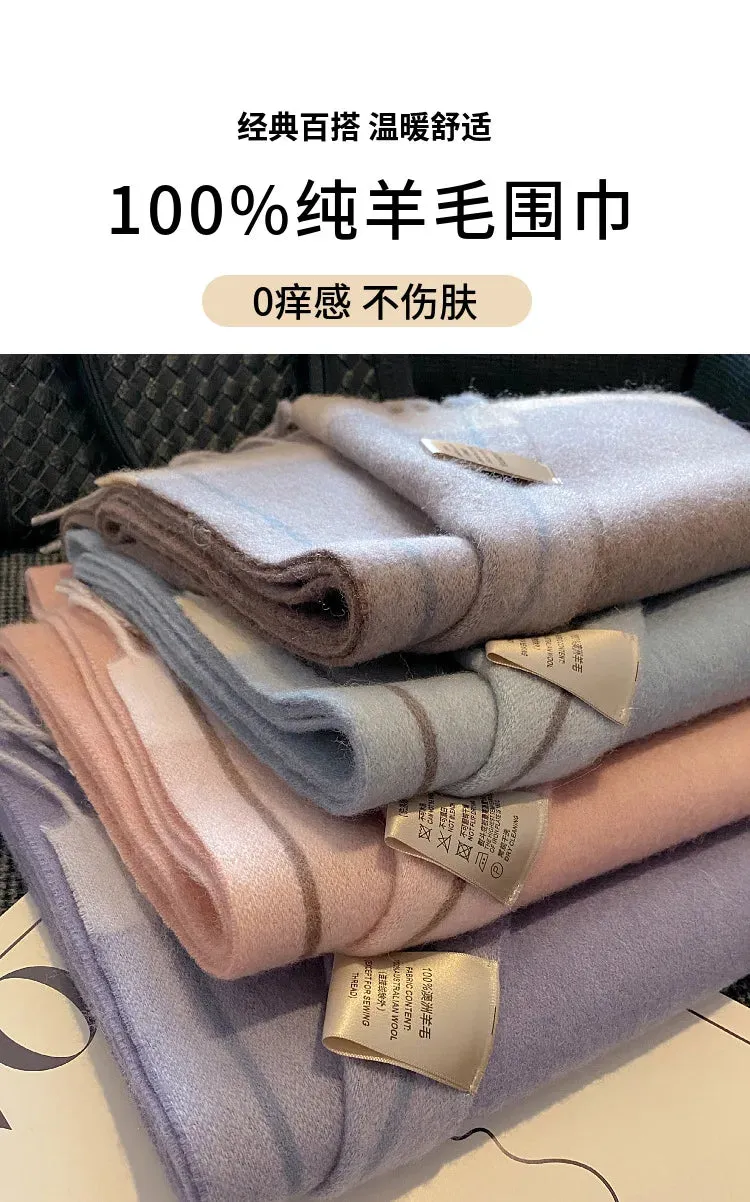 High-Quality 100% Wool Scarf | Women's Classic Soft Cashmere Muffler | EnigmaParis