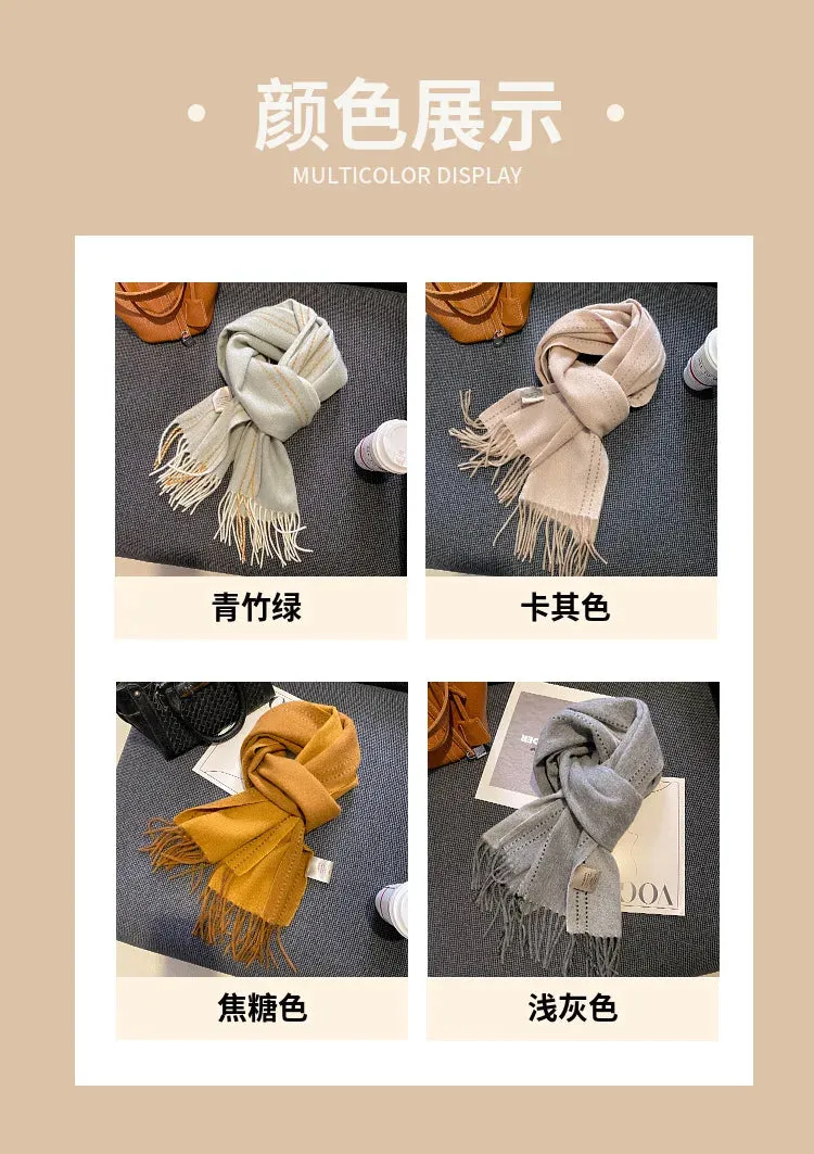 High-Quality 100% Wool Scarf | Women's Classic Soft Cashmere Muffler | EnigmaParis