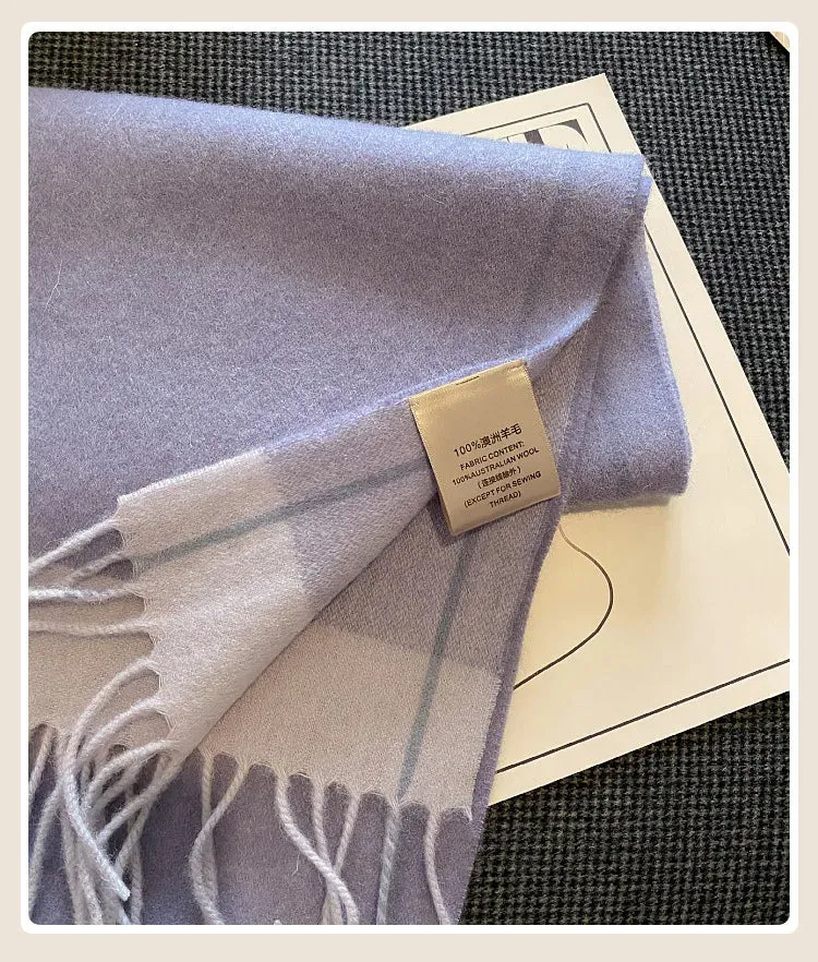 High-Quality 100% Wool Scarf | Women's Classic Soft Cashmere Muffler | EnigmaParis