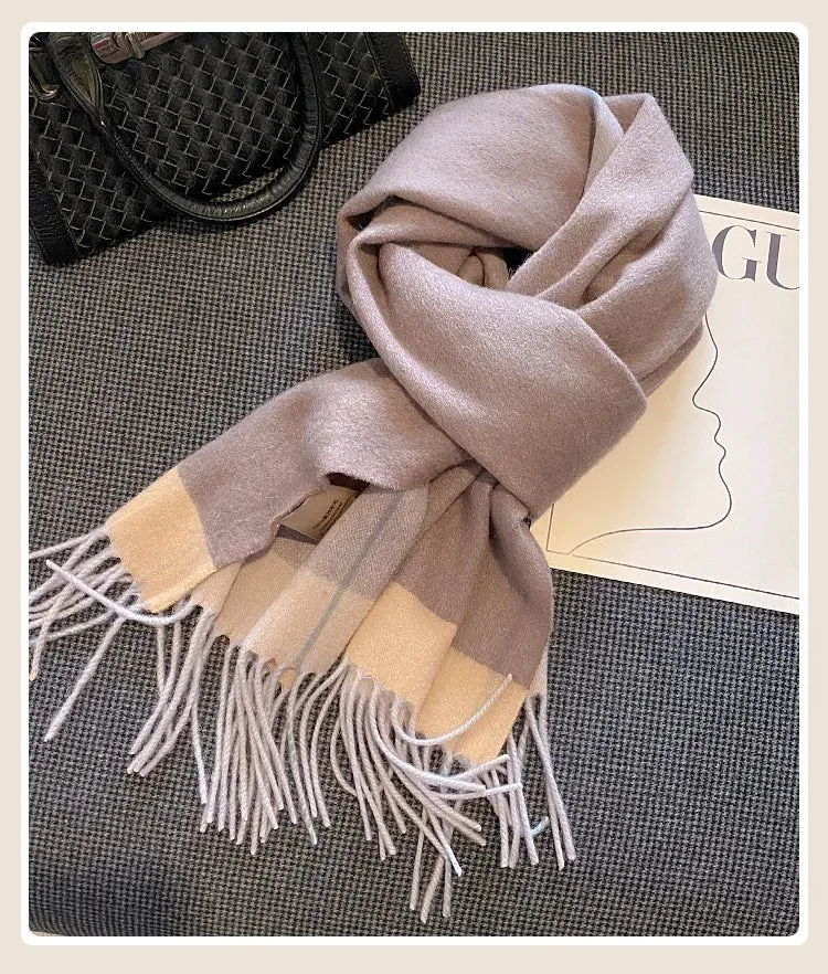 High-Quality 100% Wool Scarf | Women's Classic Soft Cashmere Muffler | EnigmaParis