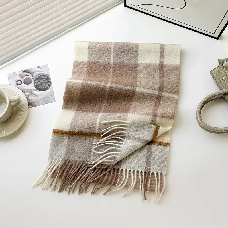 High-Quality 100% Wool Scarf | Women's Classic Soft Cashmere Muffler | EnigmaParis