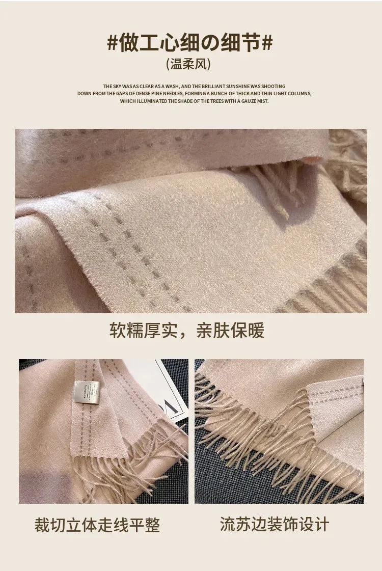High-Quality 100% Wool Scarf | Women's Classic Soft Cashmere Muffler | EnigmaParis