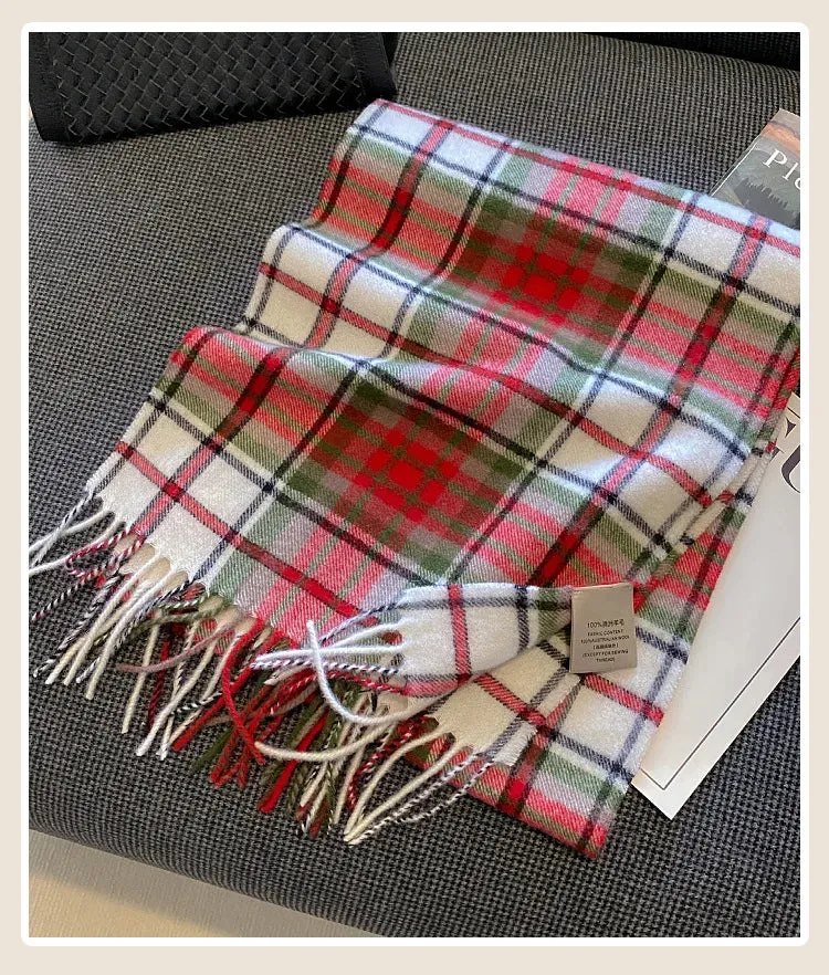 High-Quality 100% Wool Scarf | Women's Classic Soft Cashmere Muffler | EnigmaParis