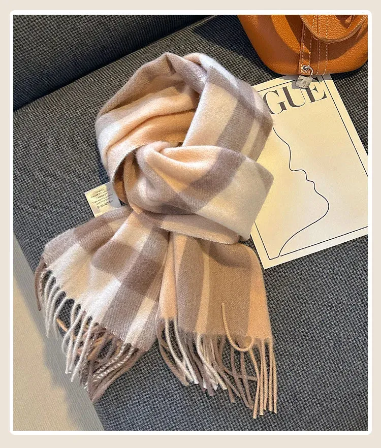 High-Quality 100% Wool Scarf | Women's Classic Soft Cashmere Muffler | EnigmaParis